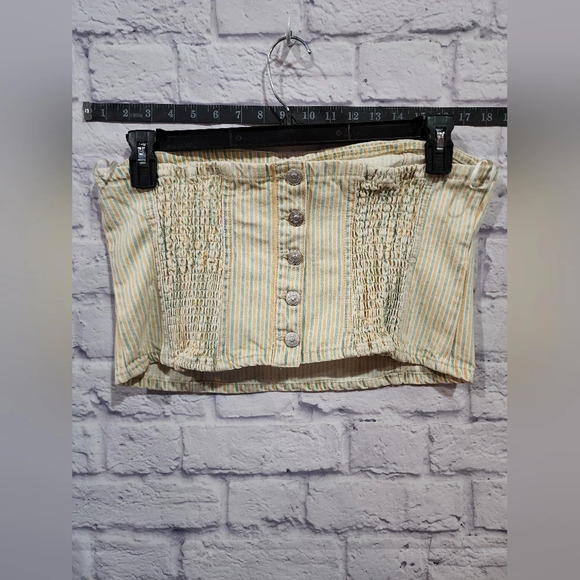 ZARA lightweight striped bandeau-style sleeveless top Size X-Large NEW - Picture 2 of 13